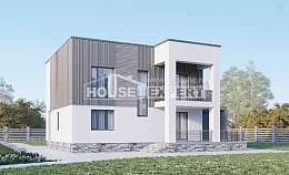 150-017-П Проект двухэтажного дома, современный загородный дом из газобетона, Кашин