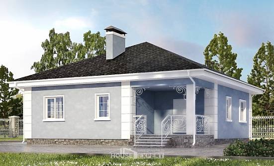 100-001-П Проект одноэтажного дома, доступный домик из поризованных блоков, Калязин
