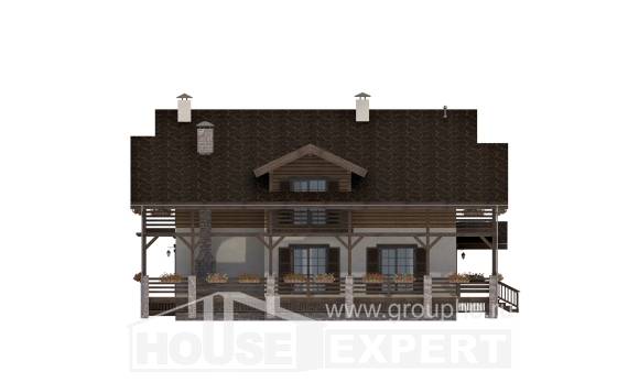 260-001-П Проект двухэтажного дома с мансардой, просторный коттедж из кирпича, Бежецк