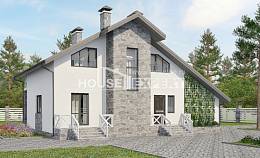 180-017-Л Проект двухэтажного дома мансардой, гараж, красивый домик из керамзитобетонных блоков, Тверь