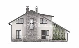 180-017-Л Проект двухэтажного дома с мансардой, гараж, средний загородный дом из бризолита, Зубцов