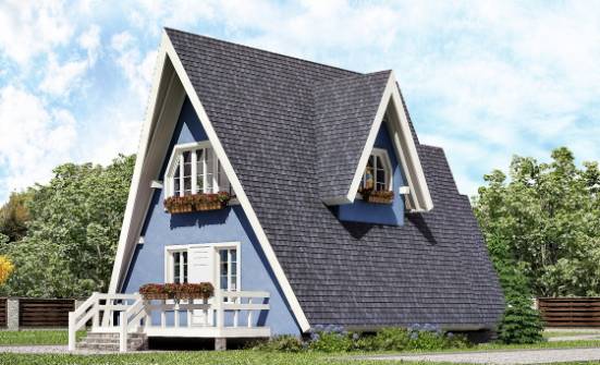 100-002-П Проект двухэтажного дома с мансардным этажом, уютный дом из дерева, Ржев