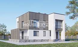 150-017-П Проект двухэтажного дома, компактный коттедж из бризолита, Калязин