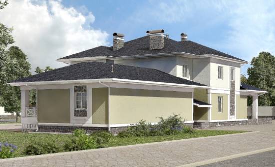 620-001-Л Проект трехэтажного дома и гаражом, современный домик из бризолита, Зубцов