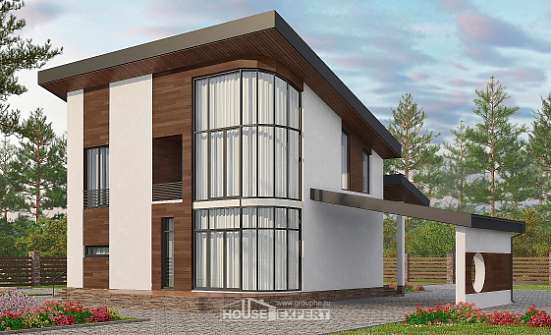 230-001-П Проект двухэтажного дома с мансардным этажом, современный коттедж из кирпича, Вышний Волочёк