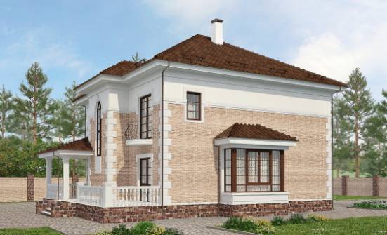 220-008-П Проект двухэтажного дома, средний домик из кирпича, Кимры