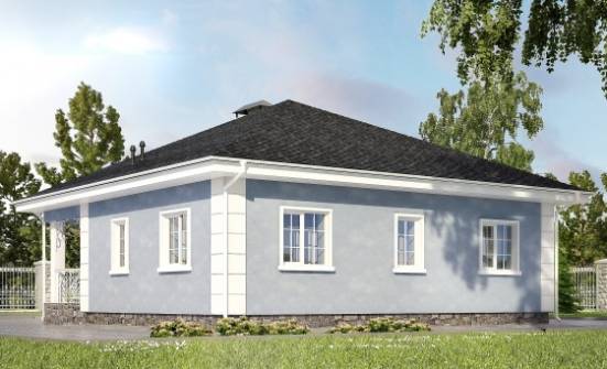 100-001-П Проект одноэтажного дома, доступный домик из поризованных блоков, Калязин