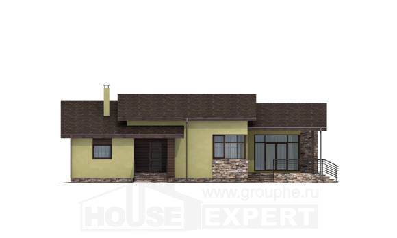 130-007-Л Проект одноэтажного дома, классический дом из арболита, Калязин