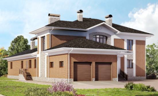 520-002-Л Проект трехэтажного дома и гаражом, красивый дом из газобетона, Калязин