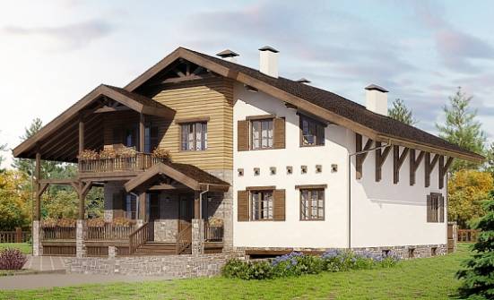 400-004-П Проект трехэтажного дома с мансардным этажом, гараж, классический дом из кирпича, Кимры