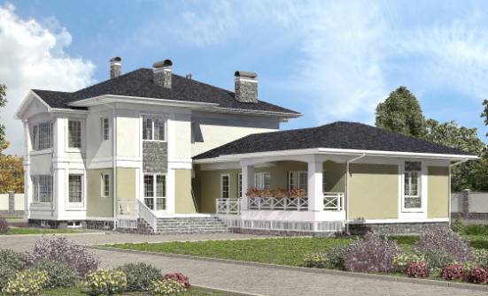 620-001-Л Проект трехэтажного дома и гаражом, современный домик из бризолита, Зубцов