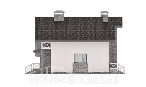 180-017-Л Проект двухэтажного дома с мансардным этажом и гаражом, простой дом из газобетона, Вышний Волочёк